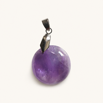 🔮 Pendentif en Améthyste Naturelle – Forme Ronde