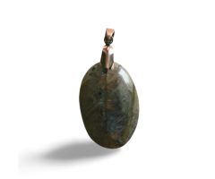 🔹 Pendentif en Labradorite Grise – Pierre de Protection et d’Éveil Intuitif