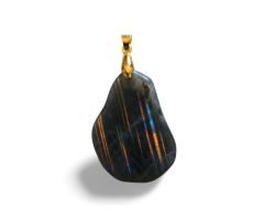 🔮 Pendentif en Labradorite Noire – Reflets Arc-en-Ciel Naturels
