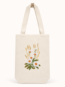Sac tote bag en tissu motif fleurs champêtres
